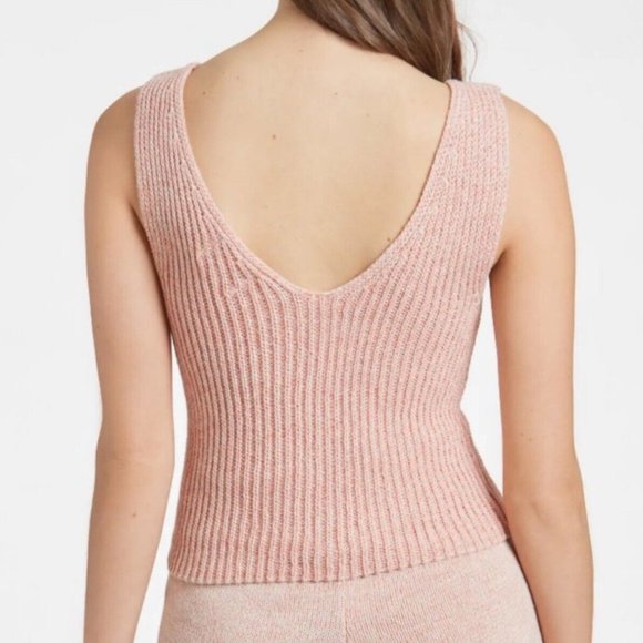 Juicy Couture Cropped Pink Cami Sweater V Neck Size Small - Picture 7 of 9